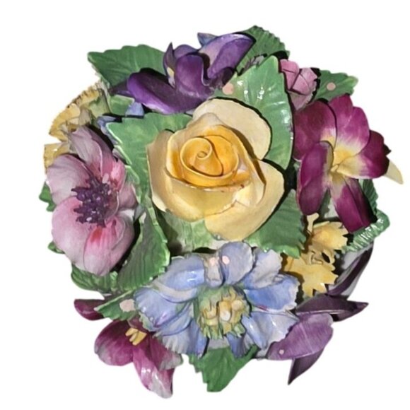 Aynsley Coalport Crown Bone China Floral Figurines Set Of 3 Hand-Painted England - Picture 12 of 16